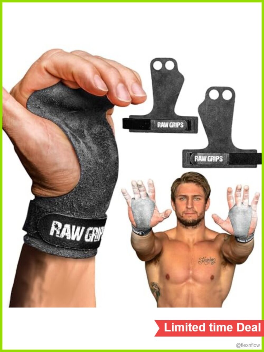 2-Finger Leather Gymnastics Hand Grips Pull Up Bar Palm Guards